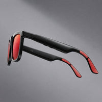 Audio Smart Glasses | Open-Ear Sound & Electrochromic Lenses, Red colourway