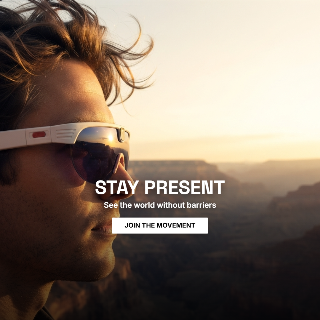 AI smart glasses worn outdoors