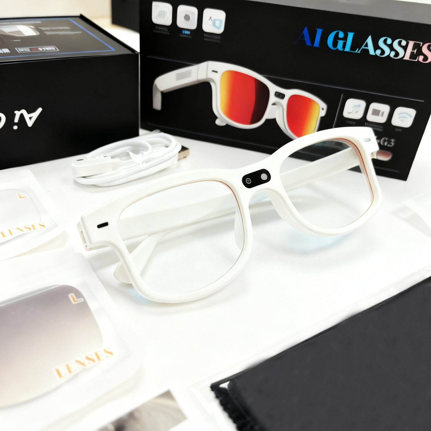 AI Smart Glasses | Photochromic Adaptive Lenses | 8MP Camera & AI Translation
