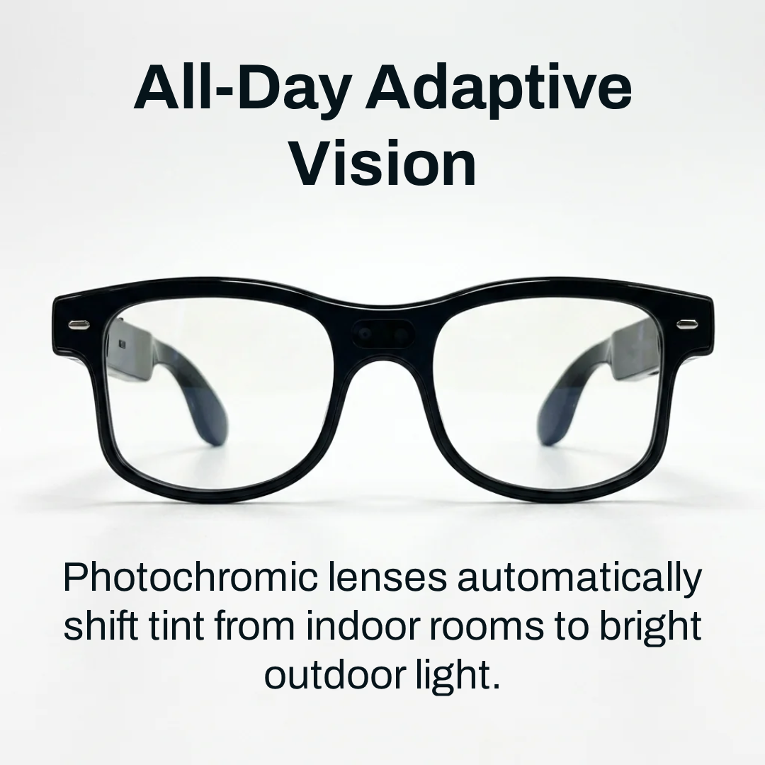 AI smart glasses worn outdoors
