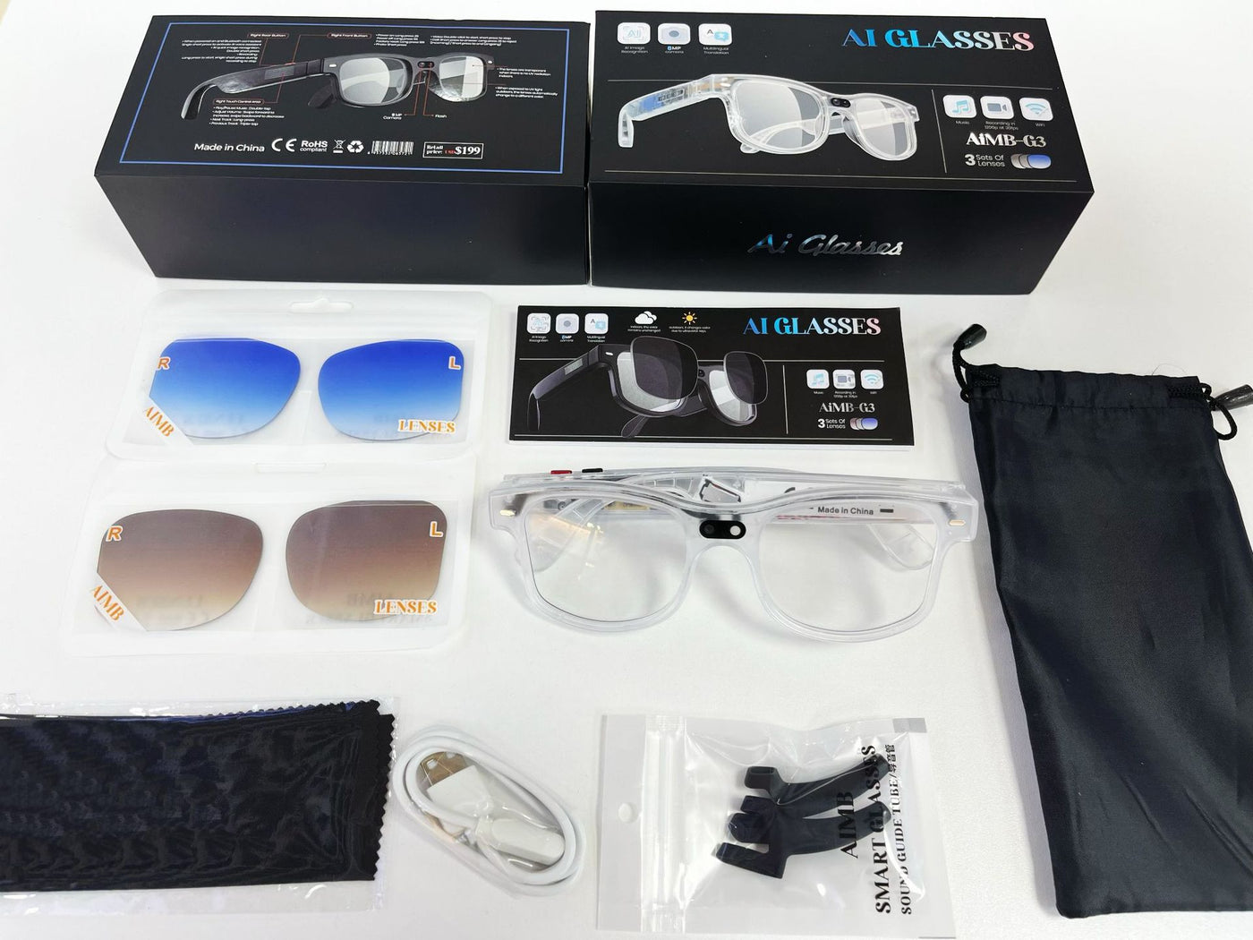 AI Smart Glasses | Photochromic Adaptive Lenses | 8MP Camera & AI Translation